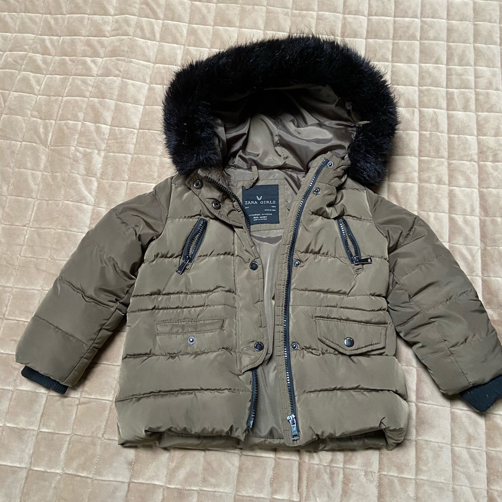 Zara toddler girls size 5 winter coat